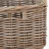 Tobs S/3 Grey Kubu Rattan Rectangular Storage Baskets with Inset Handles