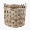 Tobs S/4 Grey Kubu Rattan Tall Round Storage Baskets