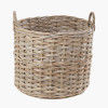 Tobs S/4 Grey Kubu Rattan Tall Round Storage Baskets