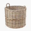 Tobs S/4 Grey Kubu Rattan Tall Round Storage Baskets