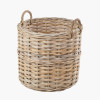 Tobs S/4 Grey Kubu Rattan Tall Round Storage Baskets