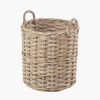 Tobs S/4 Grey Kubu Rattan Tall Round Storage Baskets