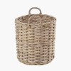 Tobs S/4 Grey Kubu Rattan Tall Round Storage Baskets