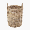 Tobs S/4 Grey Kubu Rattan Tall Round Storage Baskets