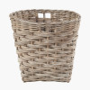 Tobs Grey Kubu Rattan Round Storage Basket with Square Base