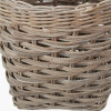 Tobs Grey Kubu Rattan Round Storage Basket with Square Base