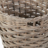 Tobs Grey Kubu Rattan Round Storage Basket with Square Base