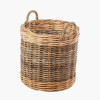 Tobs S/5 Grey and White Kubu Rattan Round Storage Baskets