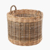 Tobs S/5 Grey and White Kubu Rattan Round Storage Baskets