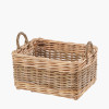 Tobs S/4 Grey and White Kubu Rattan Rectangular Storage Baskets