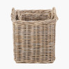 Tobs S/2 Grey Rattan Square Log Baskets