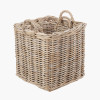 Tobs S/2 Grey Rattan Square Log Baskets