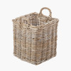 Tobs S/2 Grey Rattan Square Log Baskets