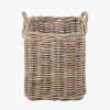 Tobs S/2 Grey Rattan Square Log Baskets