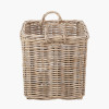 Tobs S/2 Grey Rattan Square Log Baskets