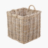 Tobs S/2 Grey Rattan Square Log Baskets