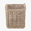 Tobs S/2 Grey Rattan Square Log Baskets