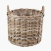 Tobs S/2 Grey Rattan Round Log Baskets