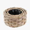 Tobs S/3 Indoor Outdoor Grey Kubu Rattan Triple Weave Round Basket Planters