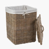 Tobs S/2 Grey Kubu Rattan Square Linen Baskets