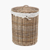 Tobs S/2 Grey Kubu Rattan Round Linen Baskets