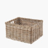 Tobs S/2 Grey Kubu Rattan Rectangular Storage Baskets with Inset Handles