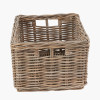 Tobs S/2 Grey Kubu Rattan Rectangular Storage Baskets with Inset Handles