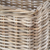 Tobs S/2 Grey Kubu Rattan Rectangular Storage Baskets with Inset Handles