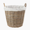 Tobs Grey Kubu Rattan Lined Round Basket