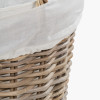 Tobs Grey Kubu Rattan Lined Round Basket