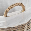 Tobs Grey Kubu Rattan Lined Round Basket