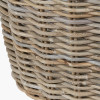 Tobs Grey Kubu Rattan Lined Round Basket