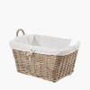 Tobs Grey Kubu Rattan Lined Rectangular Basket