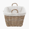 Tobs Grey Kubu Rattan Lined Rectangular Basket