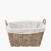 Tobs Grey Kubu Rattan Lined Rectangular Basket