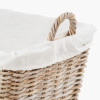 Tobs Grey Kubu Rattan Lined Rectangular Basket