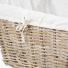 Tobs Grey Kubu Rattan Lined Rectangular Basket