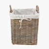 Tobs S/2 Grey Kubu Rattan Lined Square Log Baskets