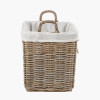 Tobs S/2 Grey Kubu Rattan Lined Square Log Baskets