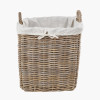 Tobs S/2 Grey Kubu Rattan Lined Square Log Baskets