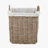 Tobs S/2 Grey Kubu Rattan Lined Square Log Baskets