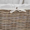 Tobs S/2 Grey Kubu Rattan Lined Square Log Baskets