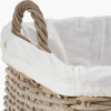 Tobs S/2 Grey Kubu Rattan Lined Square Log Baskets