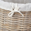 Tobs S/2 Grey Kubu Rattan Lined Round Log Baskets