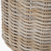 Tobs S/2 Grey Kubu Rattan Lined Round Log Baskets