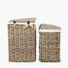 Tobs S/2 Grey Kubu Rattan Lined Corner Linen Baskets