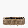 Tobs S/2 Indoor Outdoor Grey Kubu Rattan Basket Trough Planters