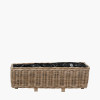 Tobs S/2 Indoor Outdoor Grey Kubu Rattan Basket Trough Planters