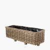 Tobs S/2 Indoor Outdoor Grey Kubu Rattan Basket Trough Planters