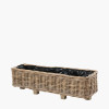 Tobs S/2 Indoor Outdoor Grey Kubu Rattan Basket Trough Planters